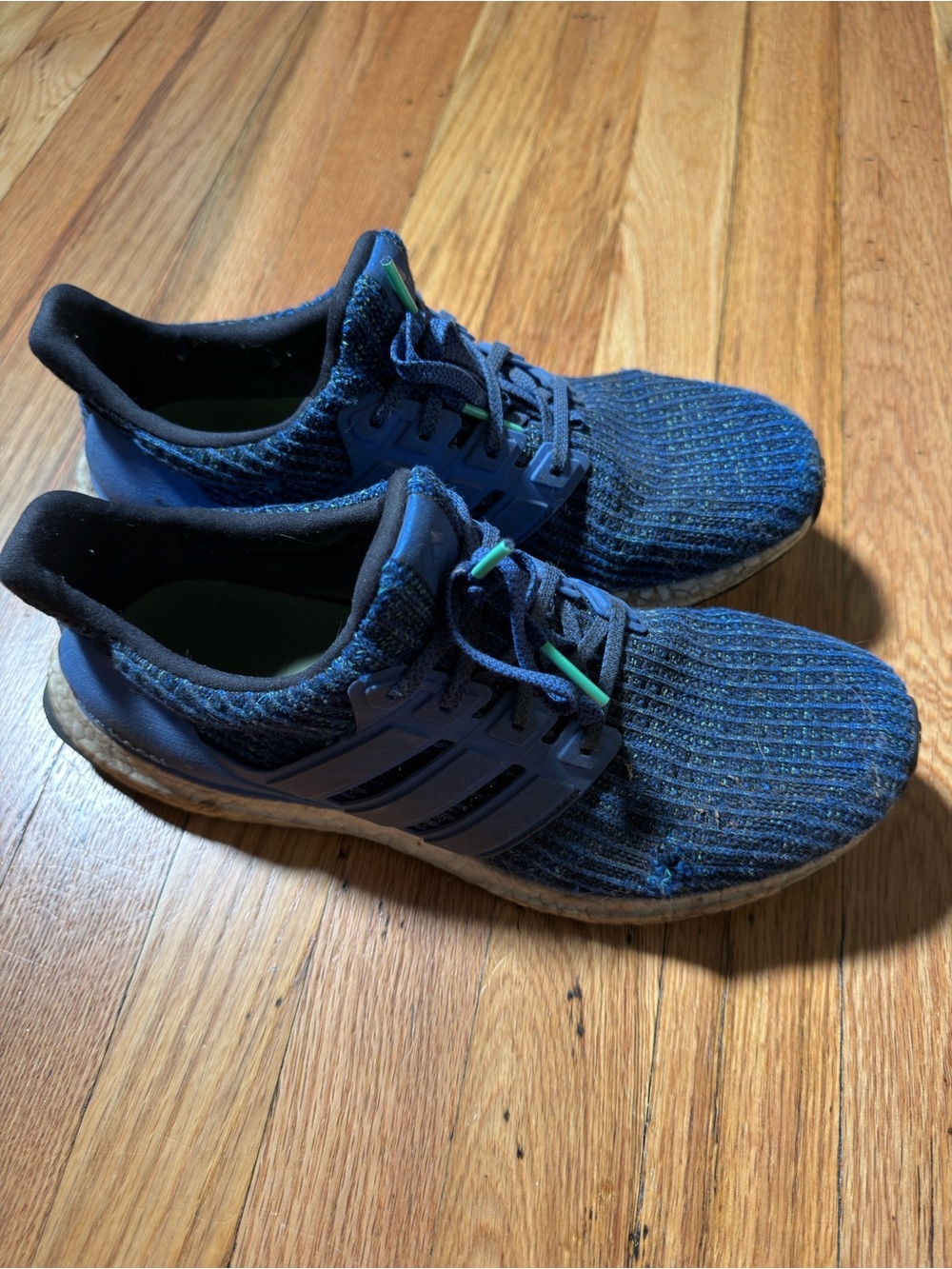 adidas Men's Blue Knit Athletic Shoes